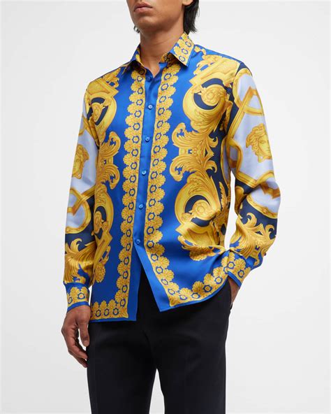 mens versace silk shirt|authentic versace shirts.